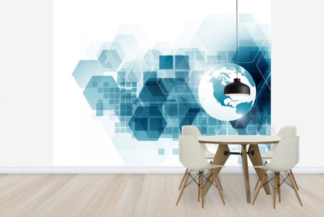 PHOTOWALL / Globe with Geometric Background (e25020)