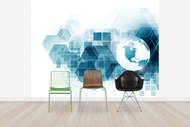 PHOTOWALL / Globe with Geometric Background (e25020)