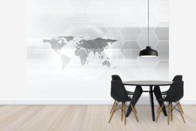 PHOTOWALL / Hexagon World Map (e25024)