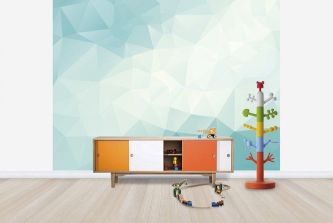 PHOTOWALL / Ice Blue Polygonal (e25030)