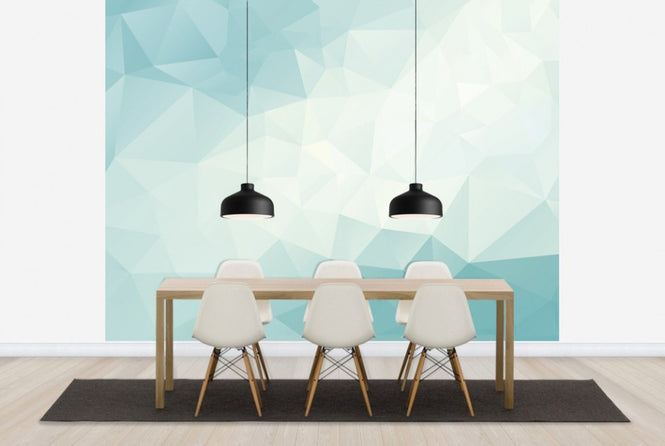 PHOTOWALL / Ice Blue Polygonal (e25030)