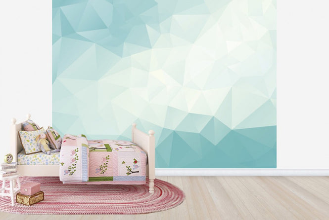 PHOTOWALL / Ice Blue Polygonal (e25030)