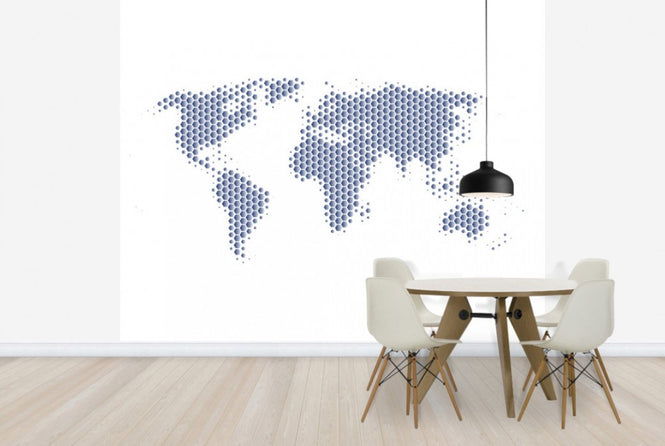 PHOTOWALL / World Map Metal Sheet- Steel (e25056)
