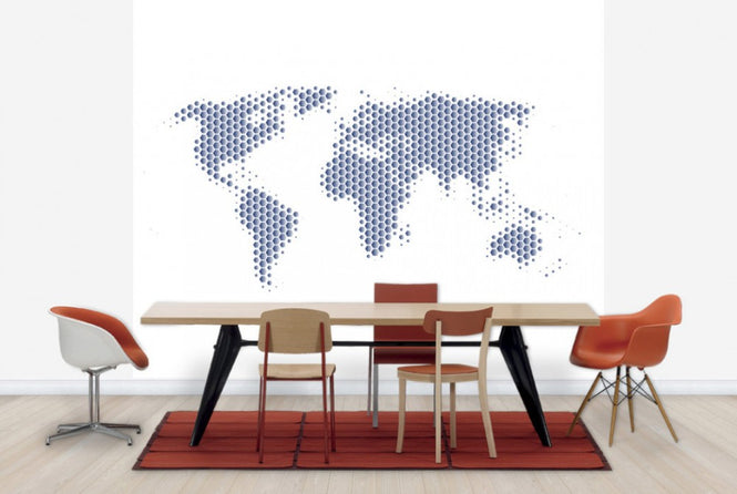 PHOTOWALL / World Map Metal Sheet- Steel (e25056)