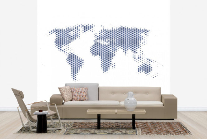 PHOTOWALL / World Map Metal Sheet- Steel (e25056)