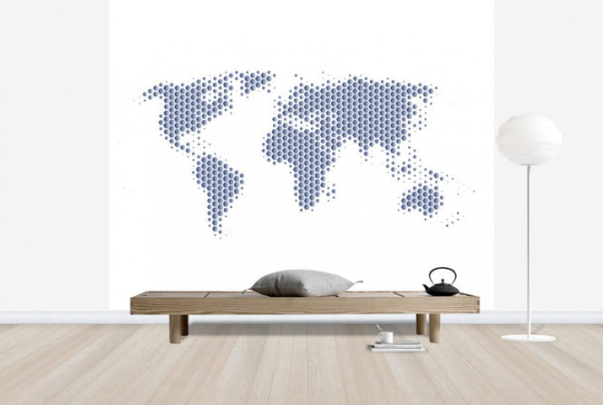 PHOTOWALL / World Map Metal Sheet- Steel (e25056)