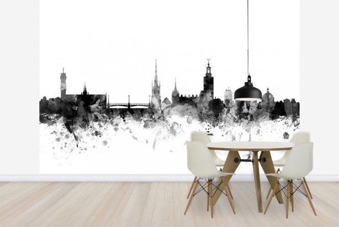 PHOTOWALL / Stockholm Skyline Black (e25233)