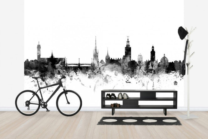 PHOTOWALL / Stockholm Skyline Black (e25233)