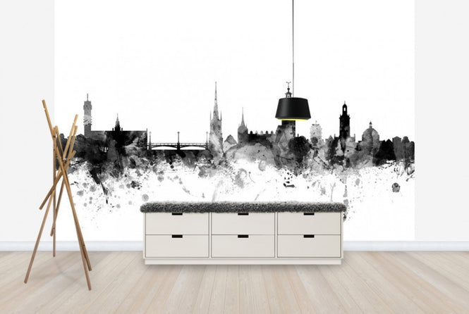 PHOTOWALL / Stockholm Skyline Black (e25233)
