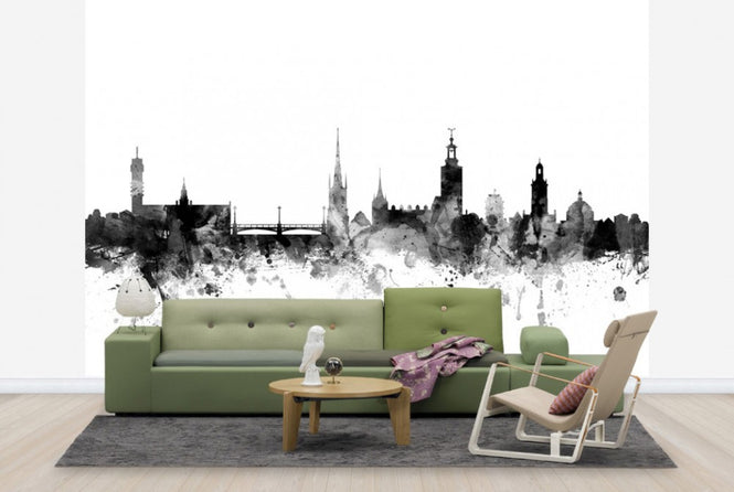 PHOTOWALL / Stockholm Skyline Black (e25233)
