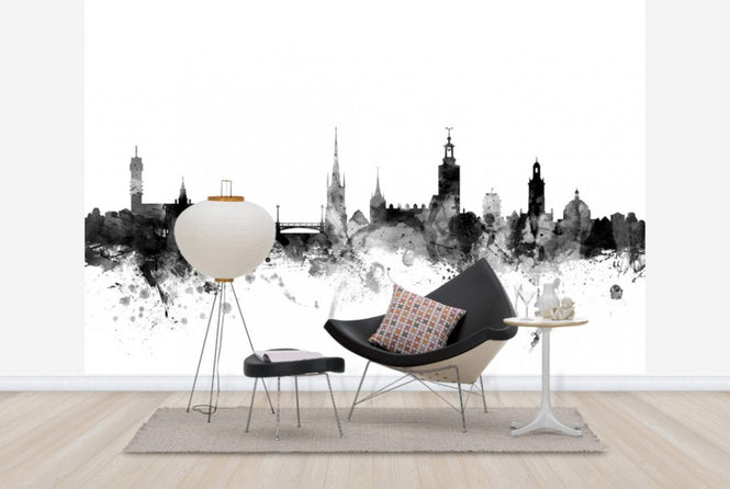 PHOTOWALL / Stockholm Skyline Black (e25233)