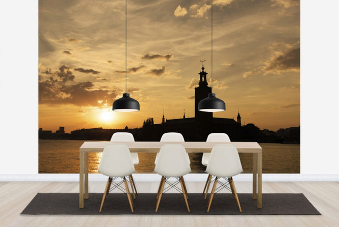 PHOTOWALL / Stockholm City Hall in Sillhouette (e25260)