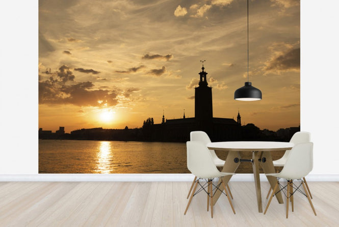 PHOTOWALL / Stockholm City Hall in Sillhouette (e25260)