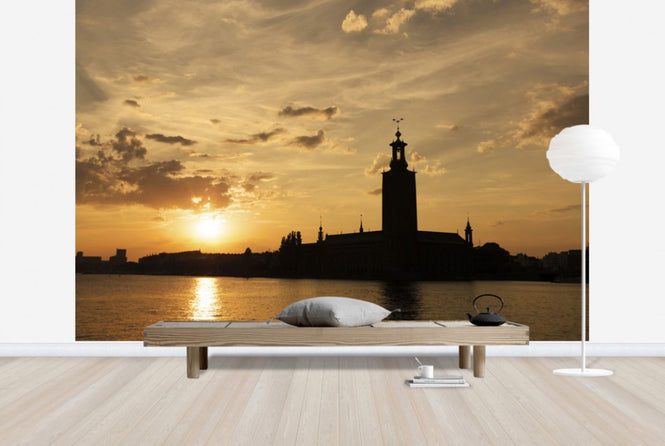 PHOTOWALL / Stockholm City Hall in Sillhouette (e25260)
