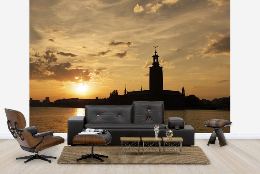 PHOTOWALL / Stockholm City Hall in Sillhouette (e25260)