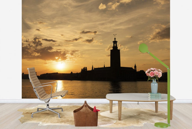 PHOTOWALL / Stockholm City Hall in Sillhouette (e25260)