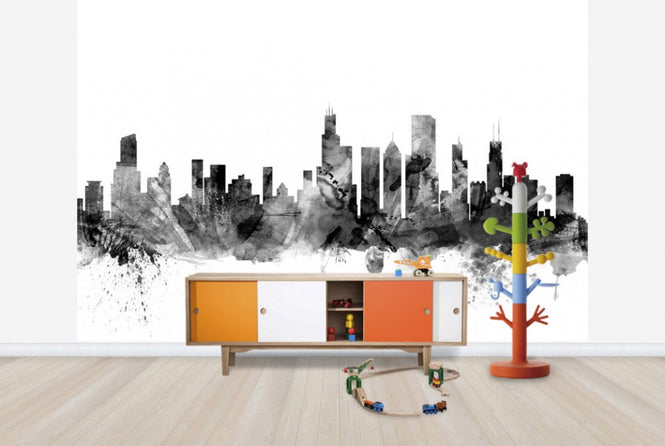 PHOTOWALL / Chicago Skyline Black (e25346)