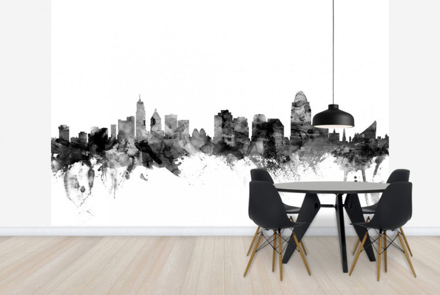 PHOTOWALL / Cincinnati Ohio Skyline Black (e25347)