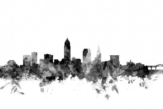 PHOTOWALL / Cleveland Ohio Skyline Black (e25348)