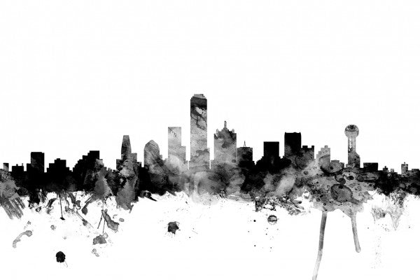 PHOTOWALL / Dallas Texas Skyline Black (e25351)