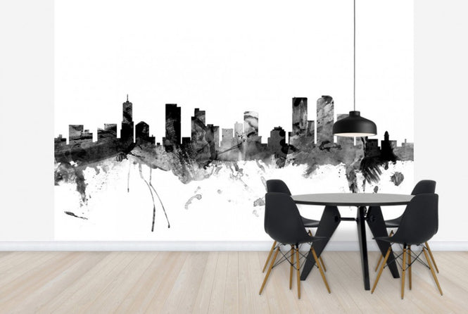 PHOTOWALL / Denver Colorado Skyline Black (e25352)