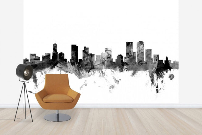 PHOTOWALL / Denver Colorado Skyline Black (e25352)