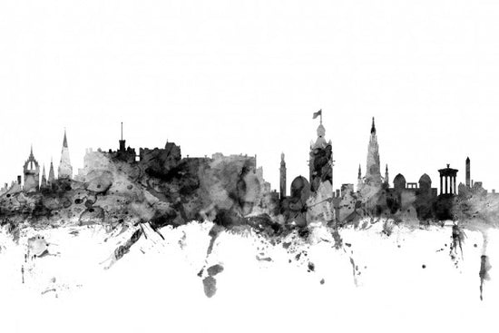 PHOTOWALL / Edinburgh Scotland Skyline Black (e25357)