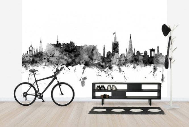 PHOTOWALL / Edinburgh Scotland Skyline Black (e25357)