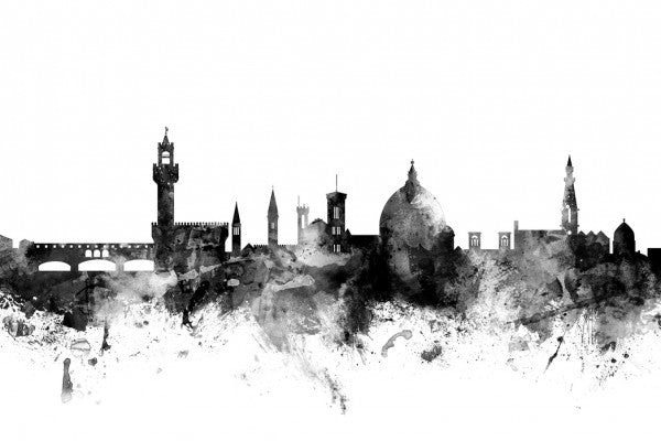 PHOTOWALL / Florence Italy Skyline Black (e25360)