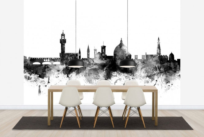 PHOTOWALL / Florence Italy Skyline Black (e25360)