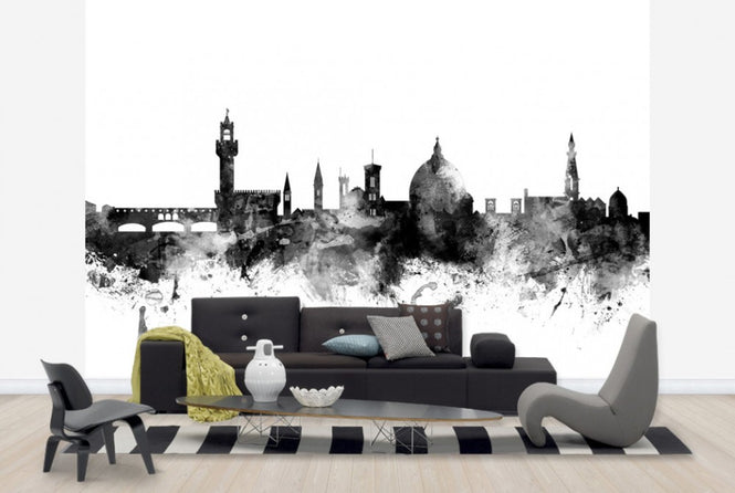 PHOTOWALL / Florence Italy Skyline Black (e25360)