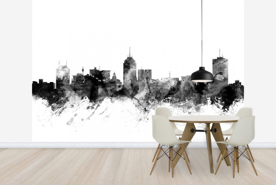 PHOTOWALL / Fresno California Skyline Black (e25362)