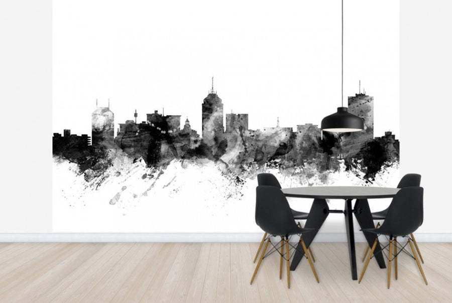 PHOTOWALL / Fresno California Skyline Black (e25362)