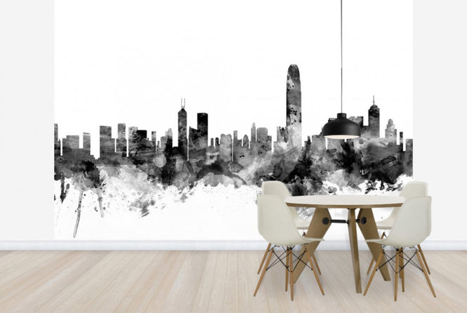 PHOTOWALL / Hong Kong Skyline Black (e25365)