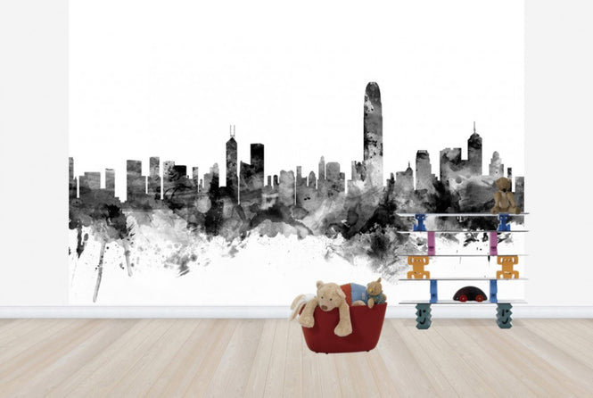 PHOTOWALL / Hong Kong Skyline Black (e25365)