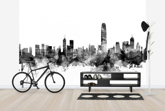 PHOTOWALL / Hong Kong Skyline Black (e25365)