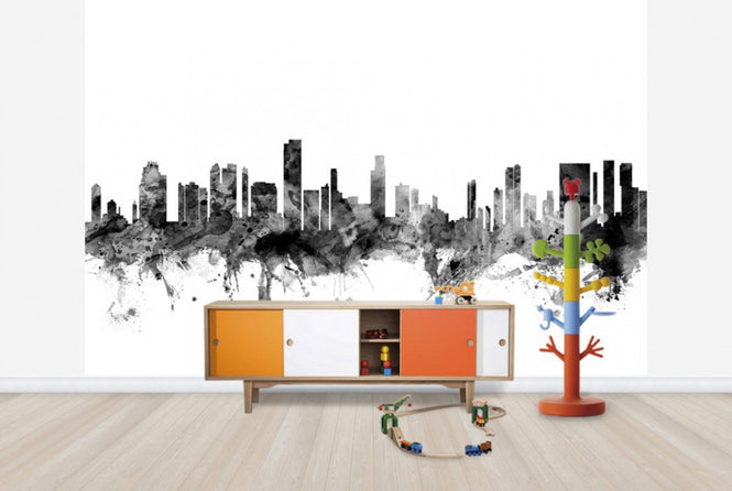 PHOTOWALL / Honolulu Hawaii Skyline Black (e25366)