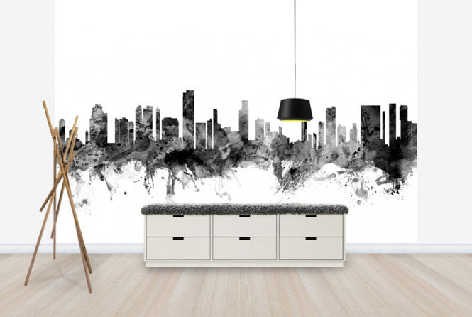 PHOTOWALL / Honolulu Hawaii Skyline Black (e25366)