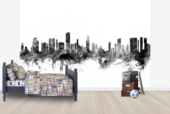 PHOTOWALL / Honolulu Hawaii Skyline Black (e25366)