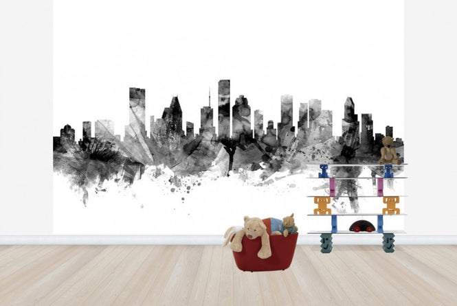 PHOTOWALL / Houston Texas Skyline Black (e25367)
