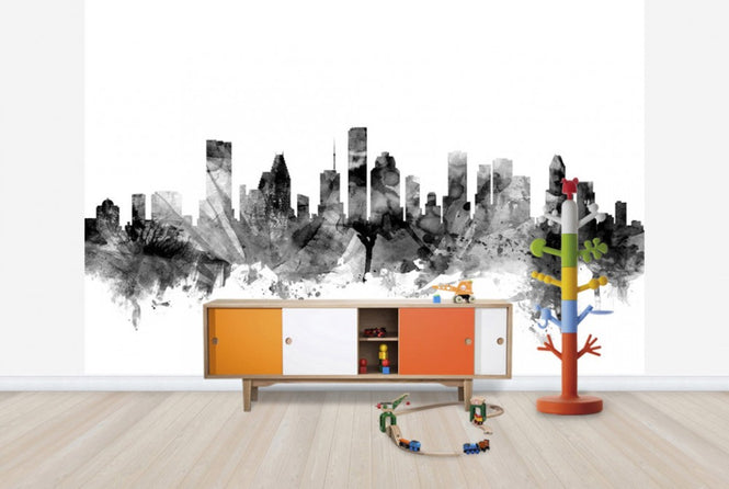 PHOTOWALL / Houston Texas Skyline Black (e25367)