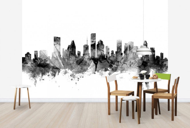 PHOTOWALL / Houston Texas Skyline Black (e25367)