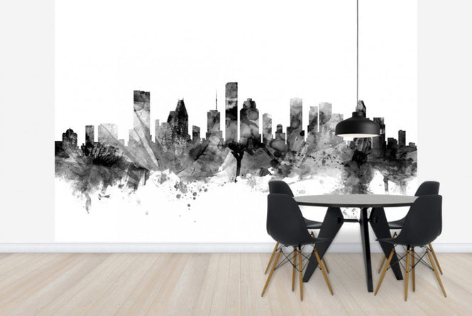 PHOTOWALL / Houston Texas Skyline Black (e25367)