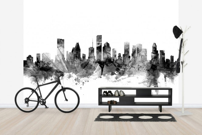 PHOTOWALL / Houston Texas Skyline Black (e25367)