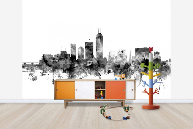 PHOTOWALL / Indianapolis Indiana Skyline Black (e25368)
