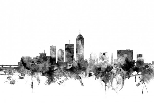 PHOTOWALL / Indianapolis Indiana Skyline Black (e25368)