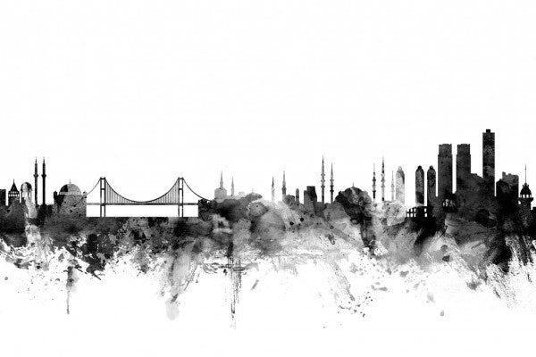 PHOTOWALL / Istanbul Skyline Black (e25369)