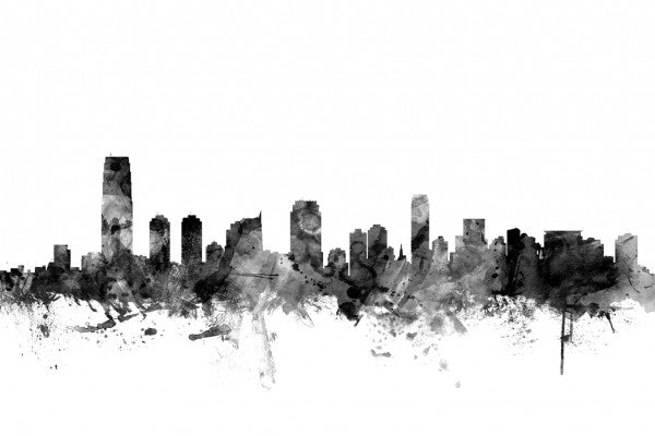 PHOTOWALL / Jersey City New Jersey Skyline Black (e25371)