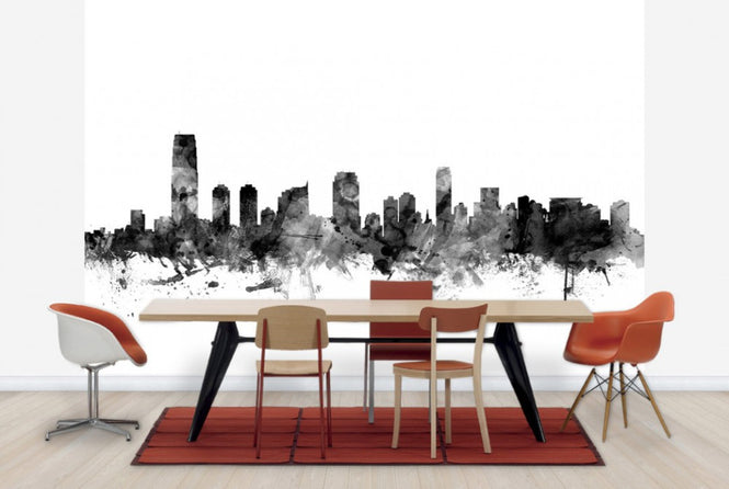 PHOTOWALL / Jersey City New Jersey Skyline Black (e25371)