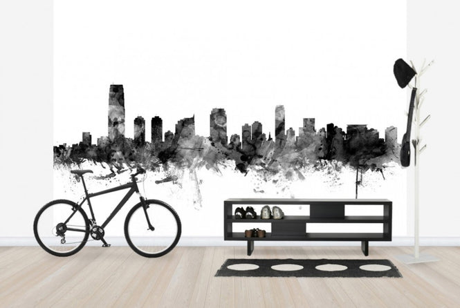PHOTOWALL / Jersey City New Jersey Skyline Black (e25371)